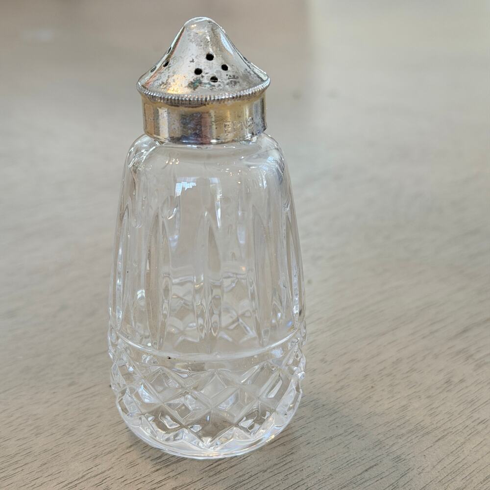 Waterford Crystal Lismore Single Salt Shaker EPNS Silver Plate Top